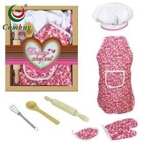 Kids Chef Apron & Baking Utensil Set