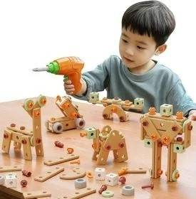 Wooden DIY Drill Construction & Building Set